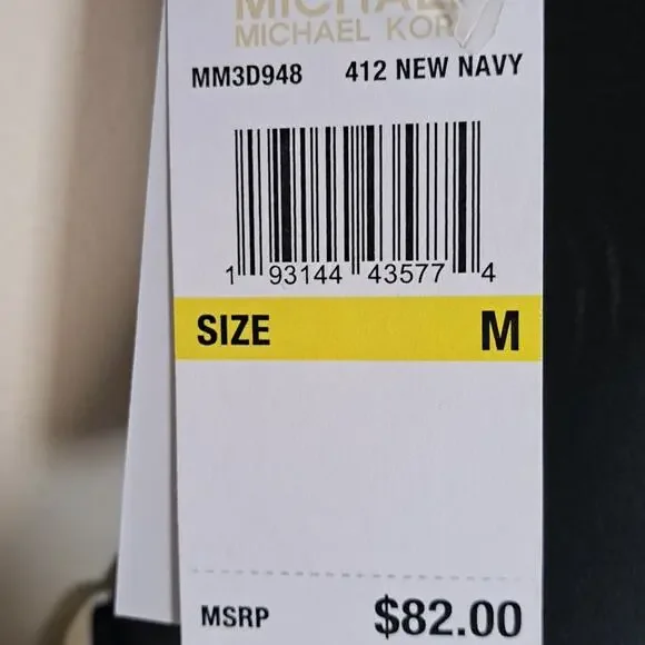 MICHAEL Michael Kors Tie Front Bandeau Bikini Top - Navy Zebra